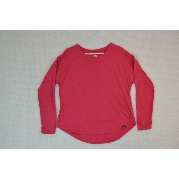 The North Face Women's Large Classic Fit Pink Long Sleeve Round Neck Shirt - Picture 1 of 11